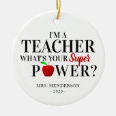 Modern: "Ik ben leraar" | Leerlingenwaardigheidsge Keramisch Ornament (Voorkant)