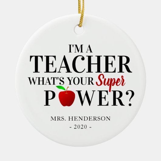Modern: "Ik ben leraar" | Leerlingenwaardigheidsge Keramisch Ornament (Voorkant)