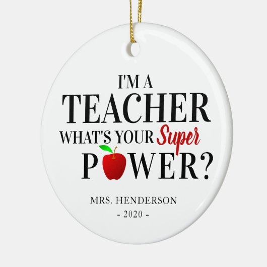 Modern: "Ik ben leraar" | Leerlingenwaardigheidsge Keramisch Ornament (Links)