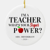 Modern: "Ik ben leraar" | Leerlingenwaardigheidsge Keramisch Ornament (Achterkant)