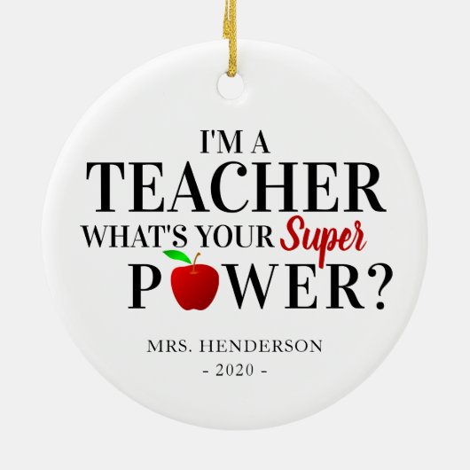 Modern: "Ik ben leraar" | Leerlingenwaardigheidsge Keramisch Ornament (Achterkant)