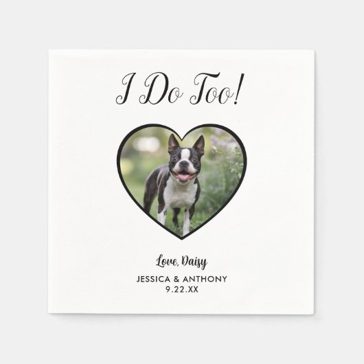 Modern Ik doe ook foto huisdier bruiloft Servet (Voorkant)