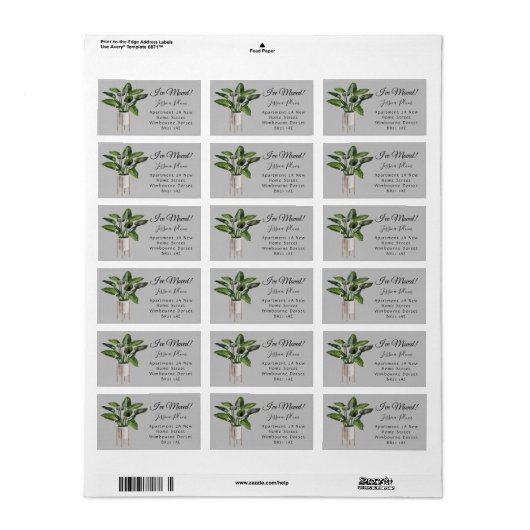 Modern ik heb Adres Label verplaatst (Full Sheet)