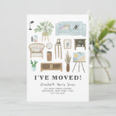 Modern ik heb Boho Home Decor Budget Moving Aankondiging (Staand voorkant)
