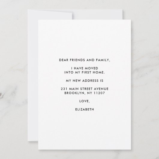 Modern ik heb Boho Home Decor Budget Moving Aankondiging (Achterkant)