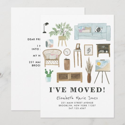 Modern ik heb Boho Home Decor Budget Moving Aankondiging (Voorkant / Achterkant)