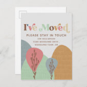 Modern ik heb Boho New Address Moving Aankondigingskaart (Voorkant / Achterkant)