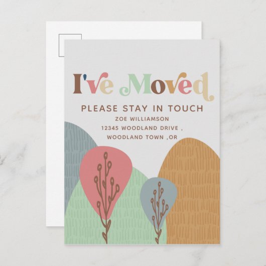 Modern ik heb Boho New Address Moving Aankondigingskaart (Voorkant / Achterkant)