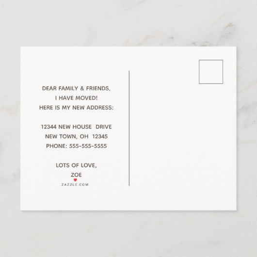 Modern ik heb Boho New Address Moving Aankondigingskaart (Achterkant)