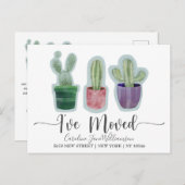 Modern, ik heb Cactus Announcement verplaatst Aankondigingskaart (Voorkant / Achterkant)