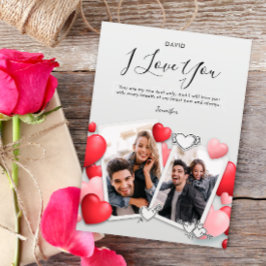 Modern Ik hou van je Foto Vakantie Kaart