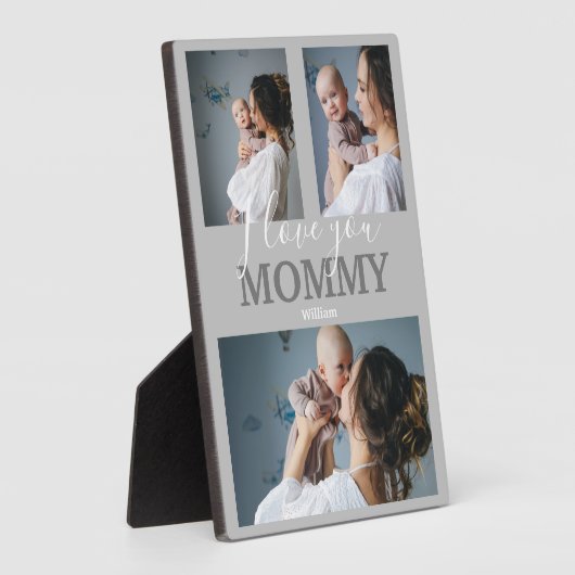 Modern ik hou van je mama | 3 Foto-collage Plaque Fotoplaat (Zijkant)