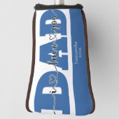 Modern "Ik hou van je, papa" Quote blauw Golfheadcover (Draai 90)