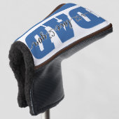 Modern "Ik hou van je, papa" Quote blauw Golfheadcover (3/4 voorkant)