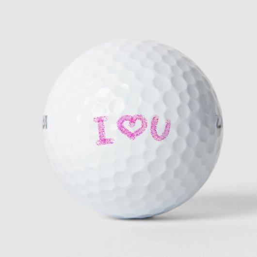 Modern ik hou van je roze wit | VALENTIJNSDAG Golfballen (Voorkant)