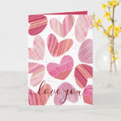 Modern Ik hou van je Valentijns Kaart met roze har (Gele Bloem)