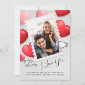 Modern Ik hou van je Valentijnse Kaart Foto Vakant (Voorkant)