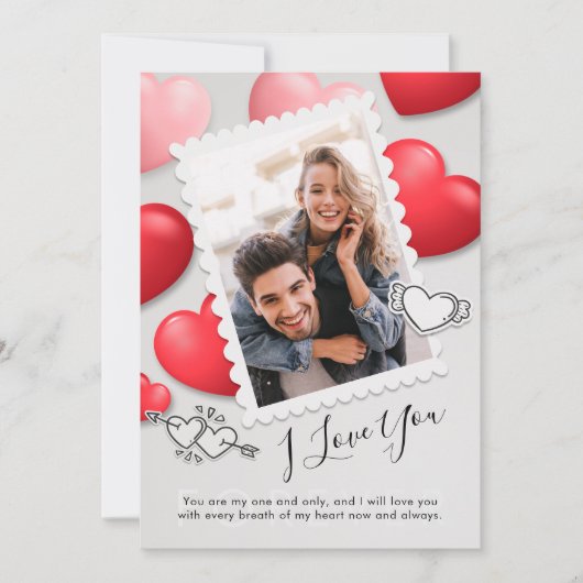 Modern Ik hou van je Valentijnse Kaart Foto Vakant (Voorkant)