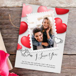Modern Ik hou van je Valentijnse Kaart Foto Vakant