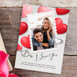 Modern Ik hou van je Valentijnse Kaart Foto Vakant