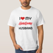 Modern Ik hou van mijn man hart Valentijnsdag T-shirt (Voorkant)