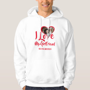 Modern Ik hou van mijn vriendin Hart foto Hoodie