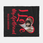 Modern ik hou van mijn Vriendin | Hartfoto Fleece Deken (Voorkant (Horizontaal))