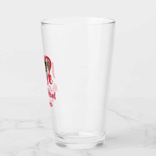 Modern ik hou van mijn Vriendin | Hartfoto Glas (Links)