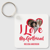 Modern ik hou van mijn Vriendin | Hartfoto Sleutelhanger (Voorkant)