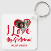 Modern ik hou van mijn Vriendin | Hartfoto Sleutelhanger (Achterkant)