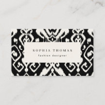 Modern ikat Black White professioneel visitekaartj