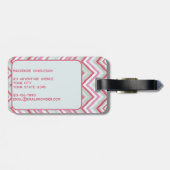 Modern Ikat Chevron Stripe Monogram Initiaal Bagagelabel (Achterkant horizontaal)