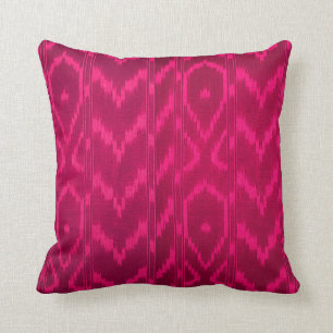 Modern Ikat Tribal Chevron roze fuchsia Kussen