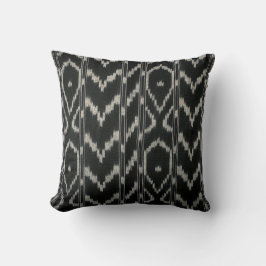 Modern Ikat Tribal Chevron | zwarte grijs Kussen