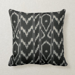 Modern Ikat Tribal Chevron | zwarte grijs Kussen