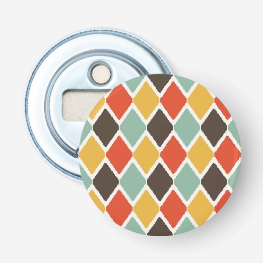 Modern ikat tribal mode patroon button flesopener (Voorkant)