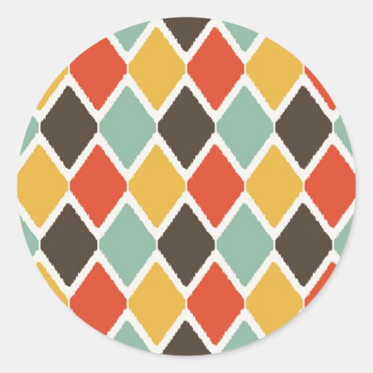 Modern ikat tribal mode patroon ronde sticker (Voorkant)