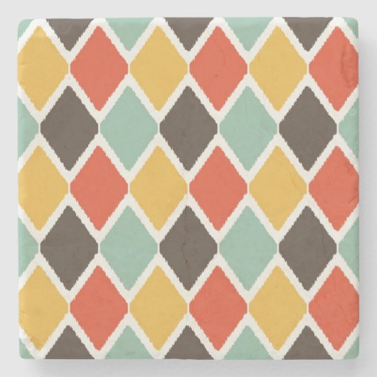 Modern ikat tribal mode patroon stenen onderzetter (Voorkant)