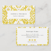 Modern ikatpatroon geel professioneel visitekaartje (Voorkant / Achterkant)