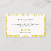 Modern ikatpatroon geel professioneel visitekaartje (Achterkant)