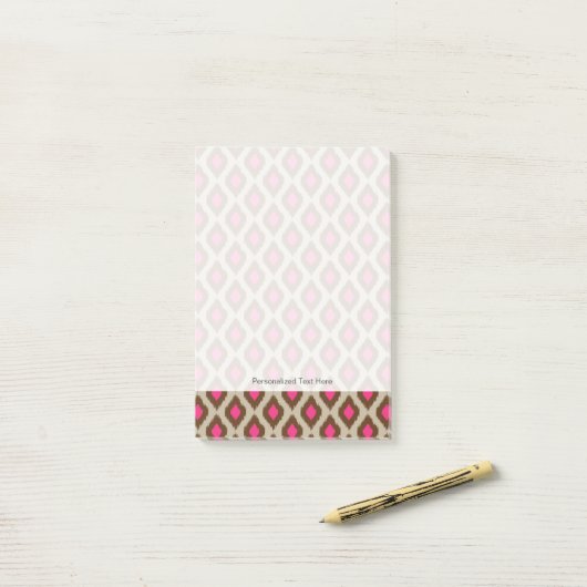 Modern ikatpatroon post-it® notes (Op bureau)