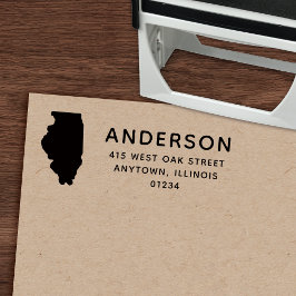 Modern ILLINOIS State Shape Retouradres Zelfinktende Stempel
