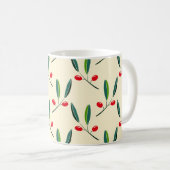 Modern Illustrated Red Berries Pattern Koffiemok (Voorkant rechts)