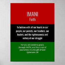 Modern IMANI Faith Christelijk Kwanzaa Poster