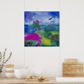 Modern Impressionist Pasture van het Zee Poster (Keuken)