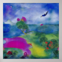 Modern Impressionist Pasture van het Zee Poster