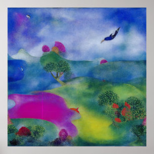 Modern Impressionist Pasture van het Zee Poster