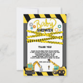 Modern in aanbouw Baby shower Bedankkaart (Voorkant)