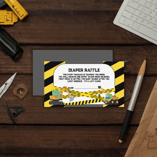 Modern in aanbouw Baby shower Informatiekaartje