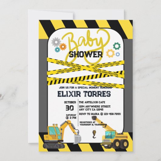 Modern in aanbouw Baby shower Kaart (Voorkant)